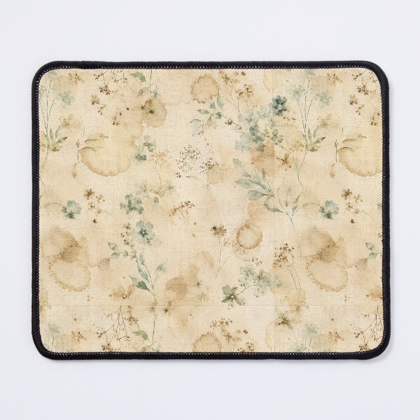 Item preview, Tea Stained Antique Linen Wildflower Botanical Pattern designed and sold by RescueHeart10.
