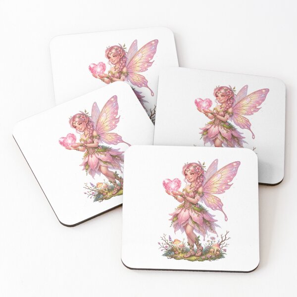 Item preview, Pink Fairy Holding Crystal Heart designed and sold by butterflies-new.