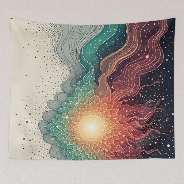 Item preview, The cosmic sunrise in the waves of life designed and sold by Mianku | Für das Leben.