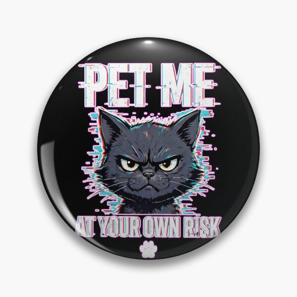 Item preview, Pet Me At Your Own Risk Grumpy Black Cat | Neon Glitch Cat Hoodie, T-Shirt & Sticker designed and sold by Kittcatking.