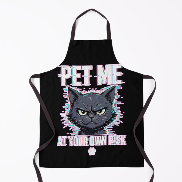 Item preview, Pet Me At Your Own Risk Grumpy Black Cat | Neon Glitch Cat Hoodie, T-Shirt & Sticker designed and sold by Kittcatking.
