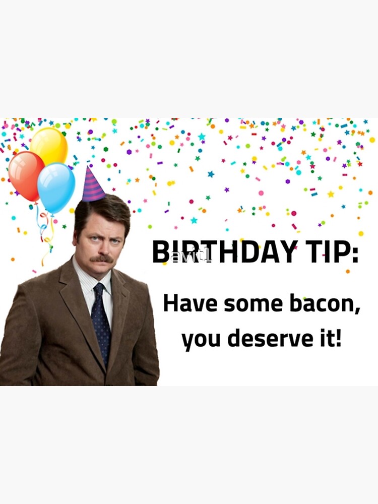 Parks And Rec Ron Swanson Birthday Card Meme Greeting Cards Sticker For Sale By Avit1 