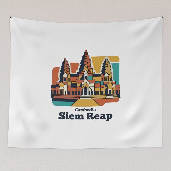 Item preview, Siem Reap Angkor Wat Bold Retro Graphic Travel Art designed and sold by Inkworksbyshery.