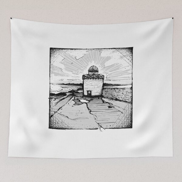 Item preview, Burry Port Lighthouse Pen Drawing designed and sold by amidst-no-whale.