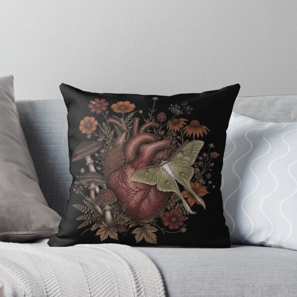 Item preview, Gothic Cottagecore Anatomical Heart with Luna Moth and Dark Botanicals designed and sold by Daelven Tees.