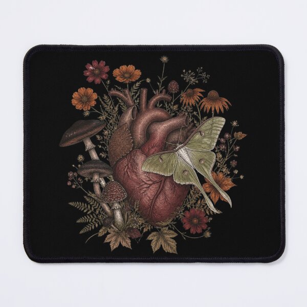 Item preview, Gothic Cottagecore Anatomical Heart with Luna Moth and Dark Botanicals designed and sold by Daelven Tees.