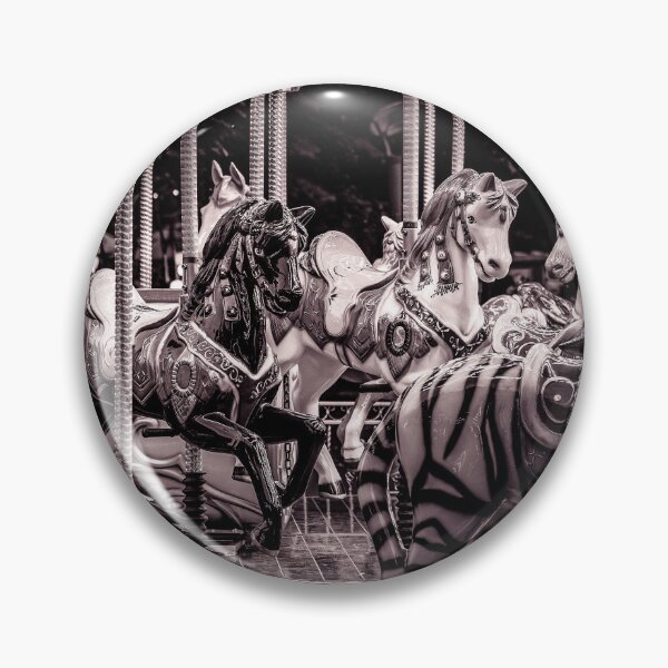 Item preview, Vintage Black and White Carousel Horses and Tiger designed and sold by Rabee Khalil Photography.