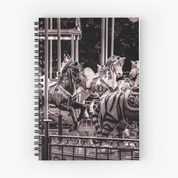 Item preview, Vintage Black and White Carousel Horses and Tiger designed and sold by Rabee Khalil Photography.