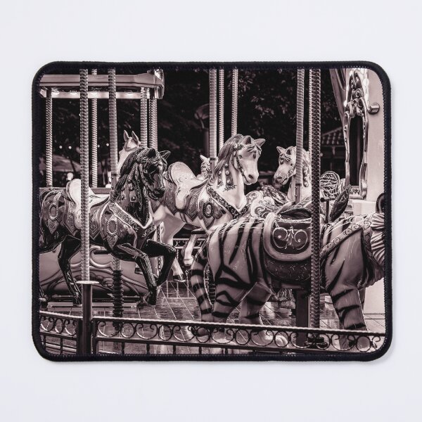 Item preview, Vintage Black and White Carousel Horses and Tiger designed and sold by Rabee Khalil Photography.
