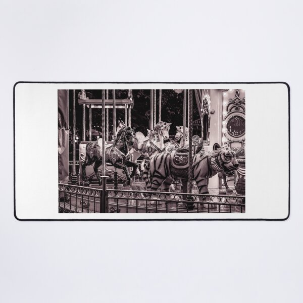 Item preview, Vintage Black and White Carousel Horses and Tiger designed and sold by Rabee Khalil Photography.