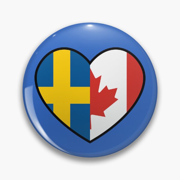 Item preview, Flag Heart - Sweden Canada designed and sold by SpaceJunkLtd.