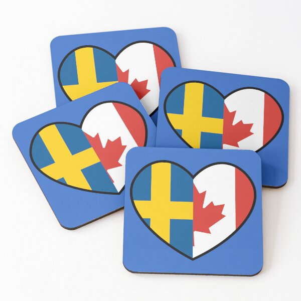 Item preview, Flag Heart - Sweden Canada designed and sold by SpaceJunkLtd.