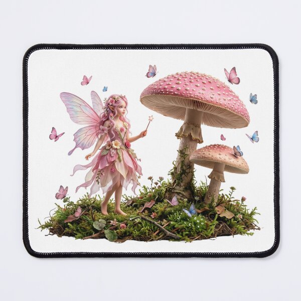 Item preview, Pink Fairy with Enchanted Mushrooms designed and sold by butterflies-new.