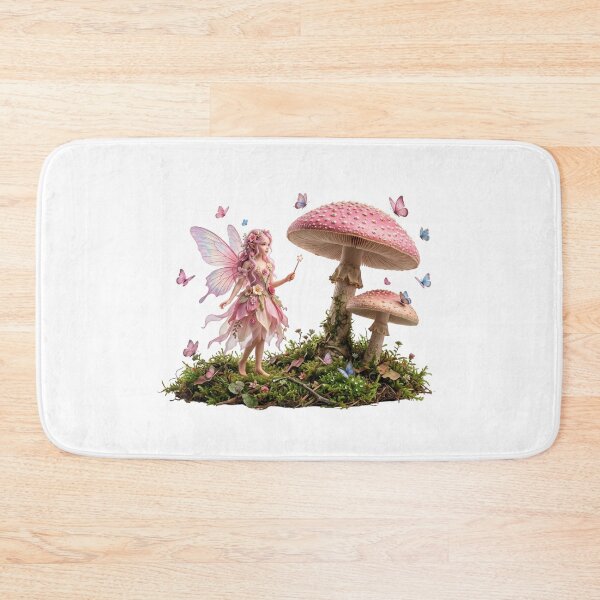 Item preview, Pink Fairy with Enchanted Mushrooms designed and sold by butterflies-new.