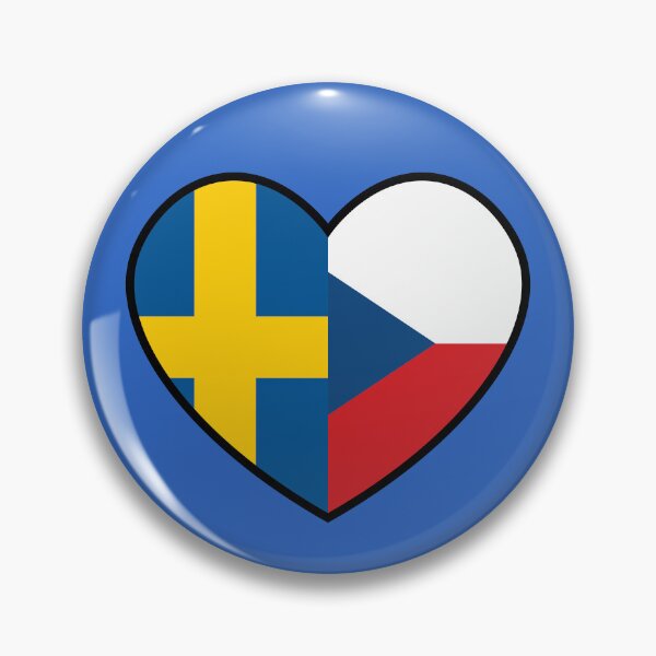 Item preview, Flag Heart - Sweden Czechia designed and sold by SpaceJunkLtd.