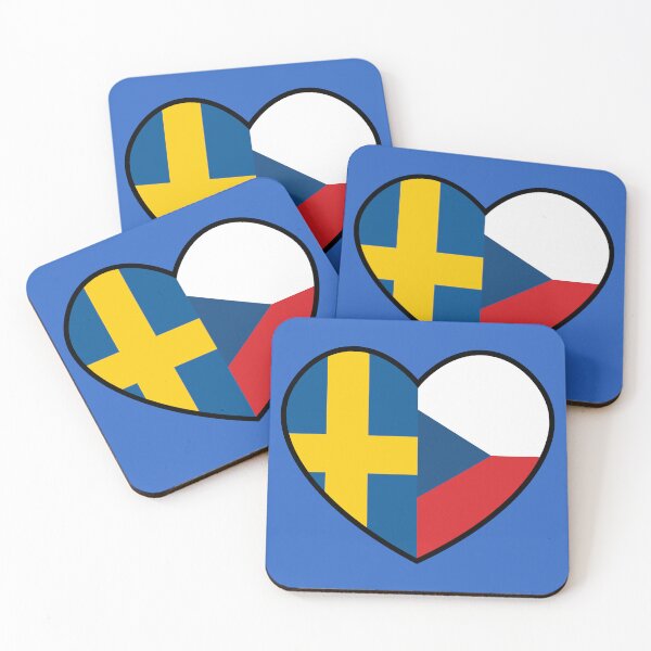 Item preview, Flag Heart - Sweden Czechia designed and sold by SpaceJunkLtd.