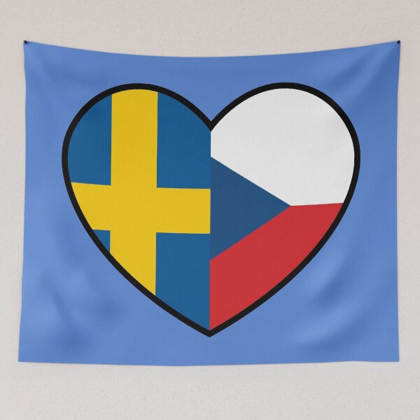 Item preview, Flag Heart - Sweden Czechia designed and sold by SpaceJunkLtd.