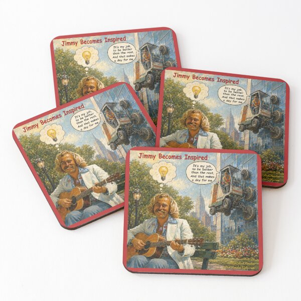 Item preview, Jimmy Becomes Inspired – Whimsical Watercolor Guitarist Scene designed and sold by Rick London Gifts.