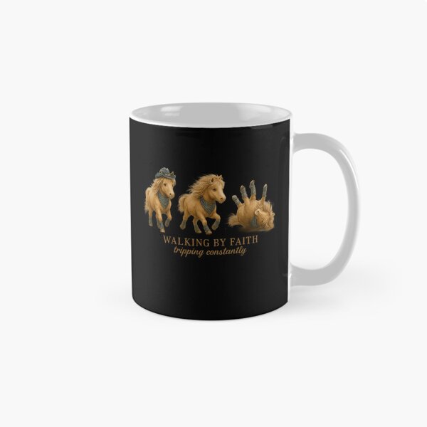 Aperçu de l'œuvre Marcher par la foi, trébucher constamment, cheval western chrétien créée et vendue par MakmurMpxgo.