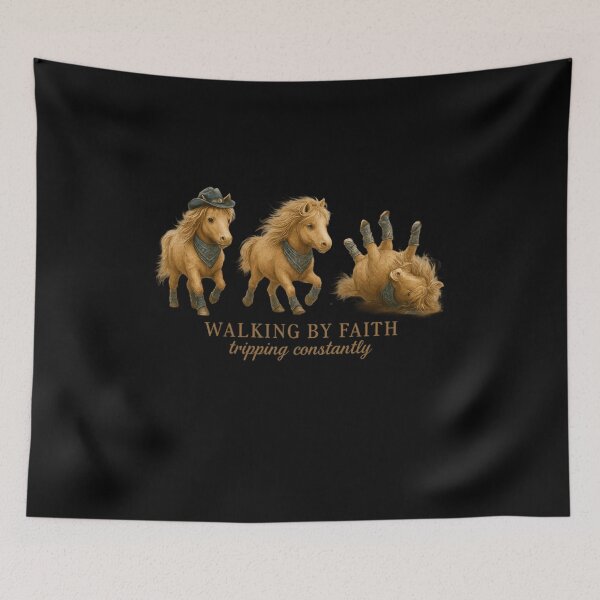 Item preview, Walking By Faith Tripping Constantly Western Horse Christian designed and sold by MakmurMpxgo.