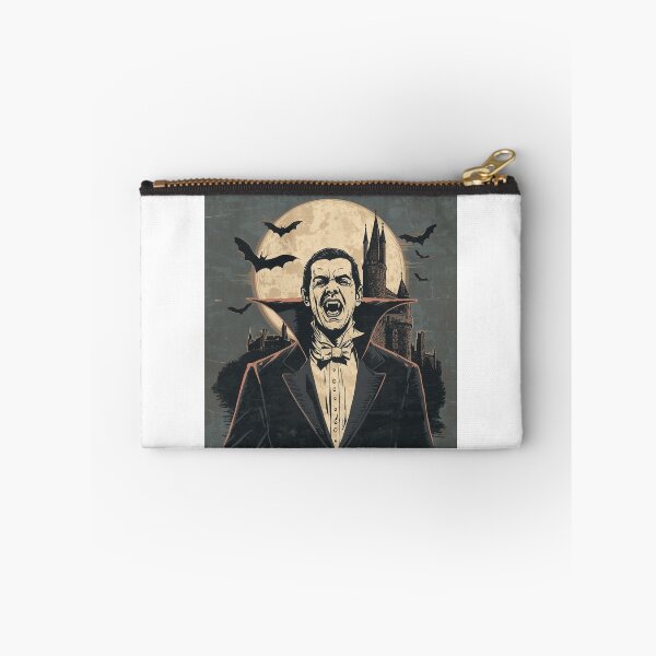 Item preview, A vampire with sharp fangs standing in front of an old castle. designed and sold by Designfs.