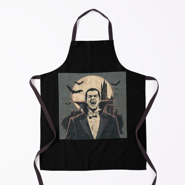 Item preview, A vampire with sharp fangs standing in front of an old castle. designed and sold by Designfs.
