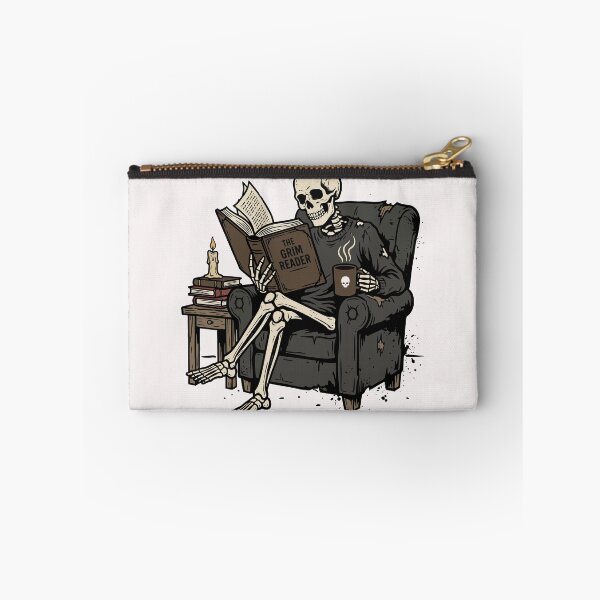 Item preview, The Grim Reader Funny Skeleton Book Lover Dark Academia designed and sold by PrintivoraHub.