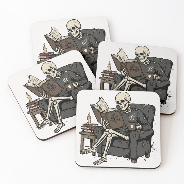 Item preview, The Grim Reader Funny Skeleton Book Lover Dark Academia designed and sold by PrintivoraHub.