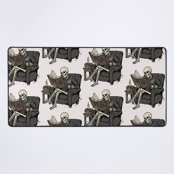 Item preview, The Grim Reader Funny Skeleton Book Lover Dark Academia designed and sold by PrintivoraHub.