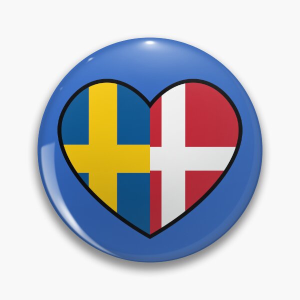 Item preview, Flag Heart - Sweden Denmark designed and sold by SpaceJunkLtd.