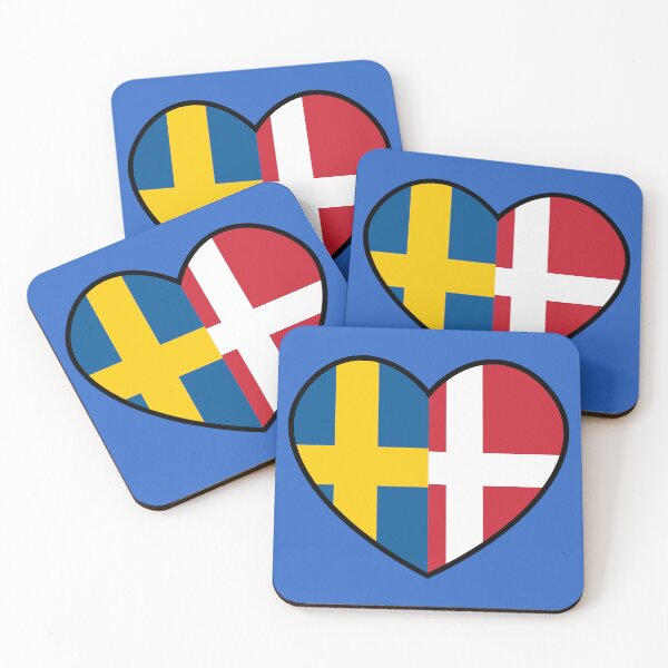 Item preview, Flag Heart - Sweden Denmark designed and sold by SpaceJunkLtd.