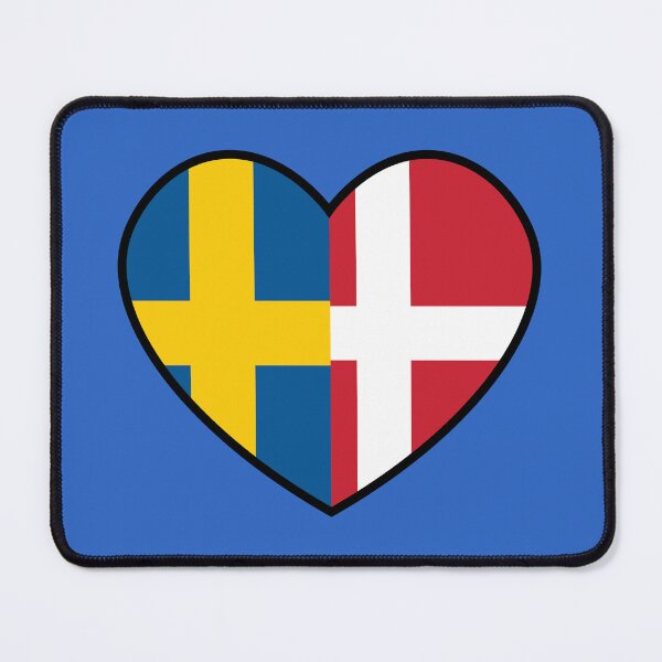 Item preview, Flag Heart - Sweden Denmark designed and sold by SpaceJunkLtd.