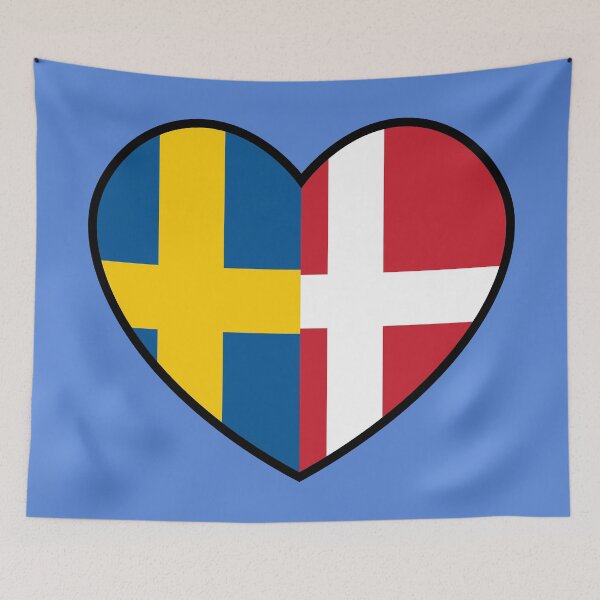 Item preview, Flag Heart - Sweden Denmark designed and sold by SpaceJunkLtd.