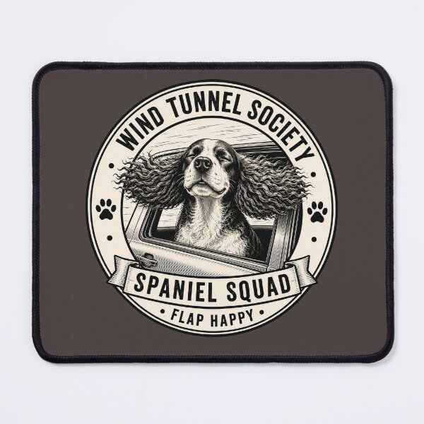 Item preview, Wind Tunnel Society - Spaniel Squad - Flap Happy/Funny Spaniel Dog Badge Logo designed and sold by Halejo68.