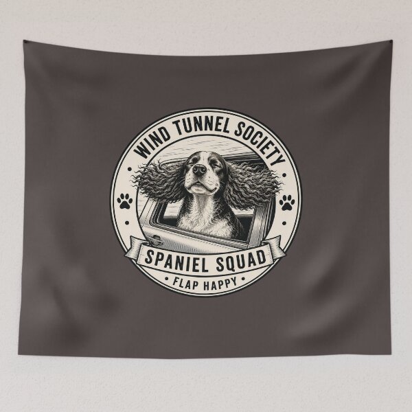 Item preview, Wind Tunnel Society - Spaniel Squad - Flap Happy/Funny Spaniel Dog Badge Logo  designed and sold by Halejo68.