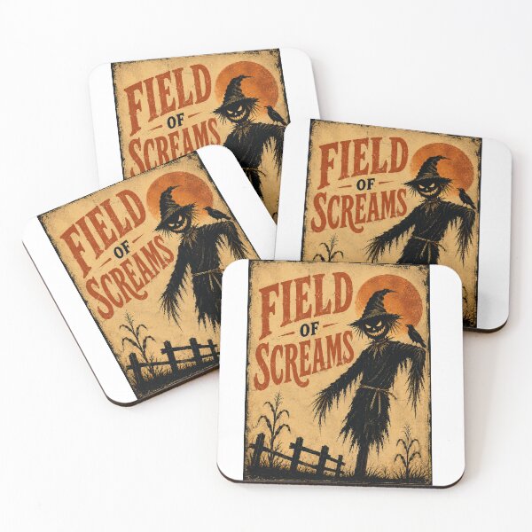 Item preview, Field of Screams Retro Vintage Scarecrow Halloween Art designed and sold by humannatureofme.