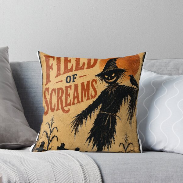 Item preview, Field of Screams Retro Vintage Scarecrow Halloween Art designed and sold by humannatureofme.