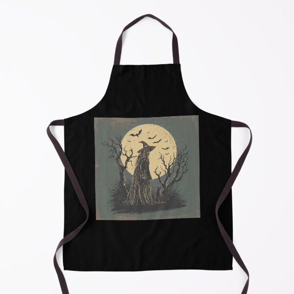 Item preview, A mysterious witch standing beside a black cat under a large full moon. designed and sold by Designfs.