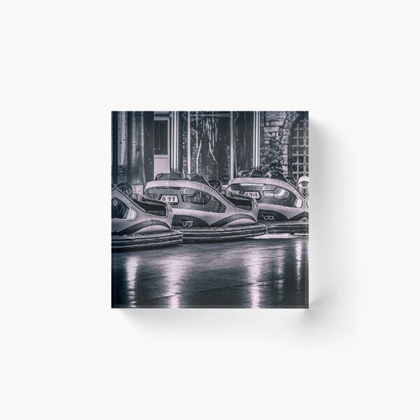 Item preview, Black and White Bumper Cars at Night designed and sold by Rabee Khalil Photography.
