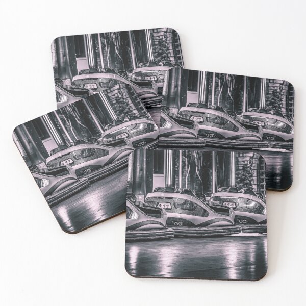 Item preview, Black and White Bumper Cars at Night designed and sold by Rabee Khalil Photography.