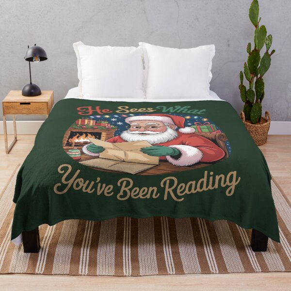Item preview, He Sees What You’ve Been Reading Funny Christmas Gift for Book Lovers, Readers, Librarians and Teachers designed and sold by SkymarArt.