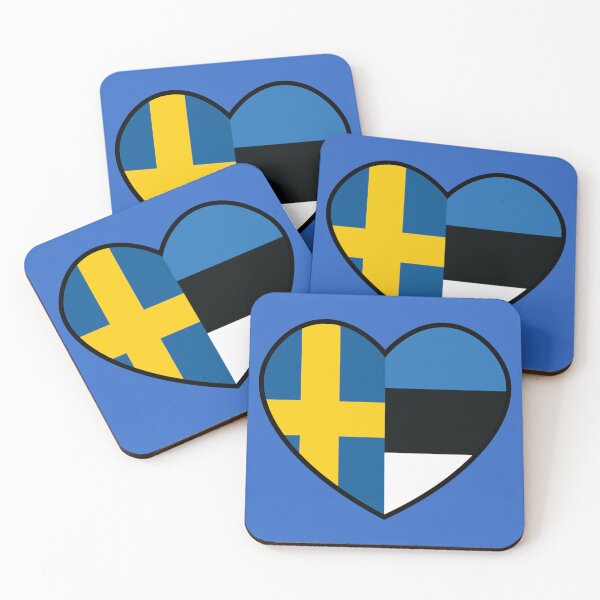 Item preview, Flag Heart - Sweden Estonia designed and sold by SpaceJunkLtd.