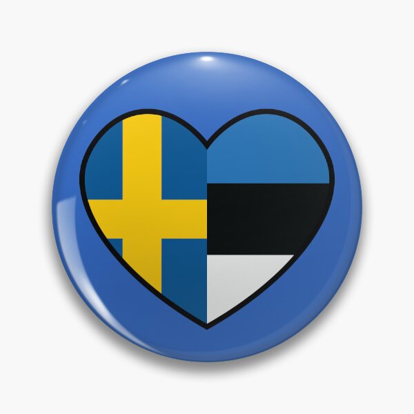 Item preview, Flag Heart - Sweden Estonia designed and sold by SpaceJunkLtd.