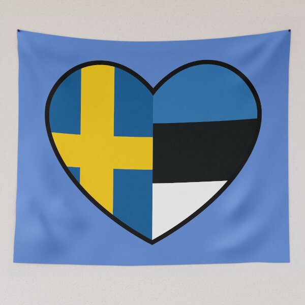 Item preview, Flag Heart - Sweden Estonia designed and sold by SpaceJunkLtd.