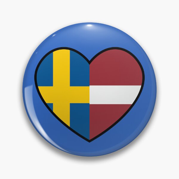 Item preview, Flag Heart - Sweden Latvia designed and sold by SpaceJunkLtd.