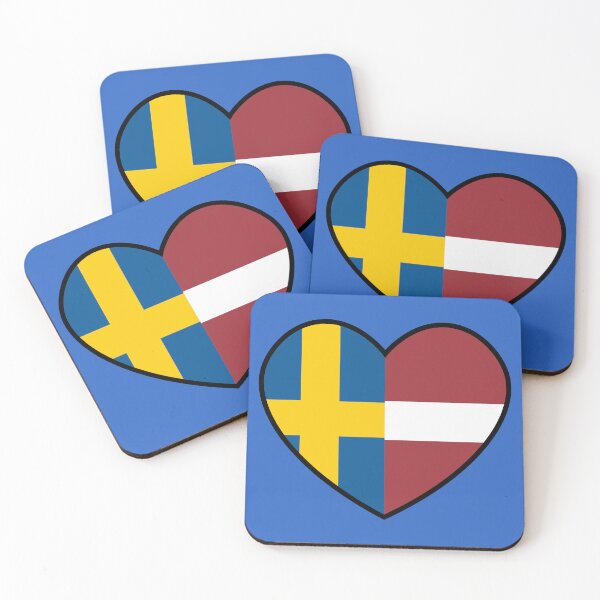 Item preview, Flag Heart - Sweden Latvia designed and sold by SpaceJunkLtd.