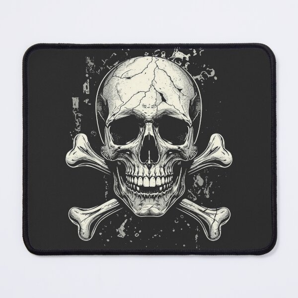 Item preview, Gritty Skull and Crossbones Metal Graphic Art designed and sold by ERODED SELF.