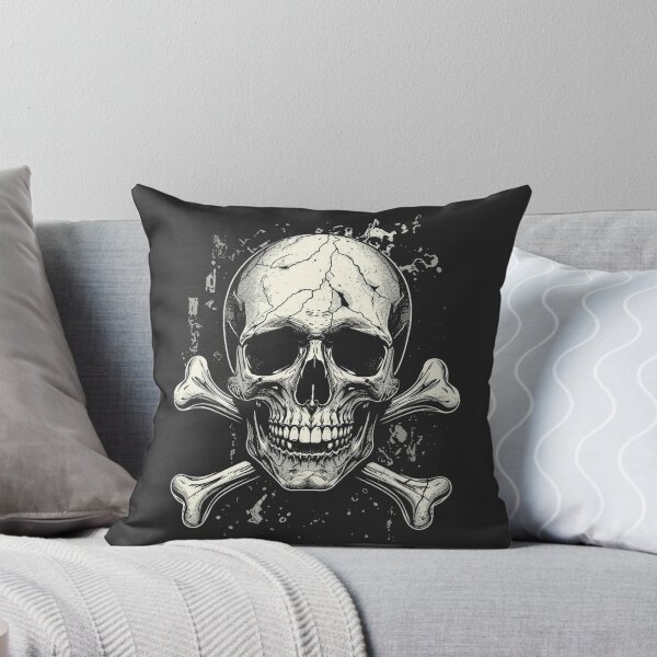 Item preview, Gritty Skull and Crossbones Metal Graphic Art designed and sold by ERODED SELF.