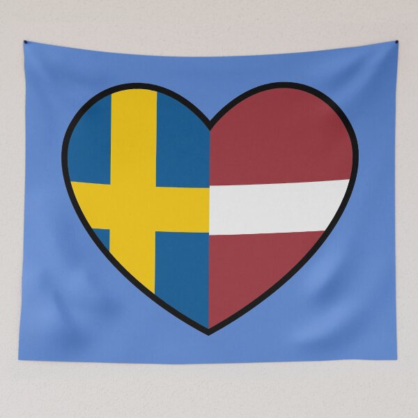 Item preview, Flag Heart - Sweden Latvia designed and sold by SpaceJunkLtd.