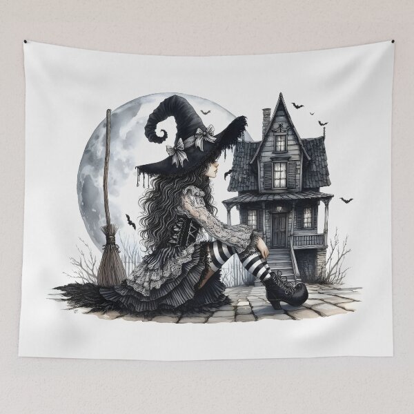 Item preview, Whimsical Witch - Full Moon designed and sold by JacquiTaylorArt.
